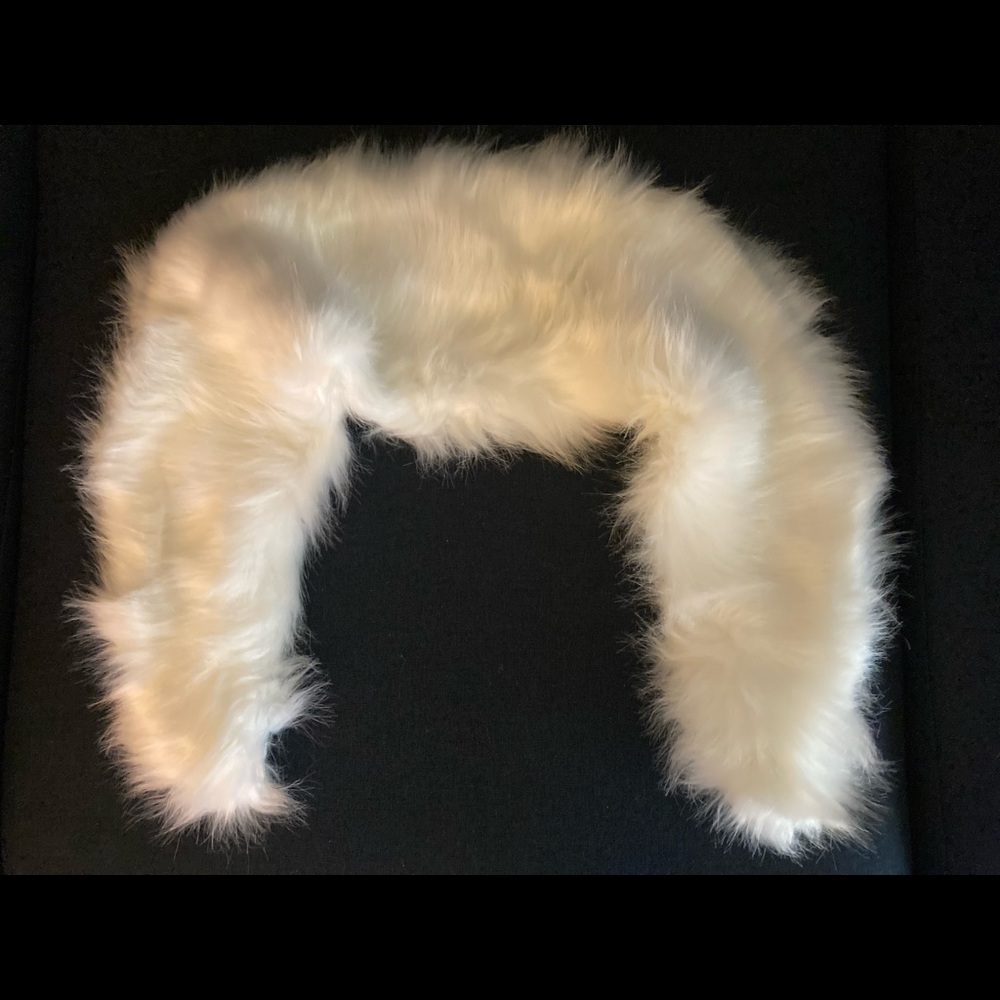 White Faux Fur Shawl Wrap
